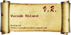 Vucsák Roland névjegykártya